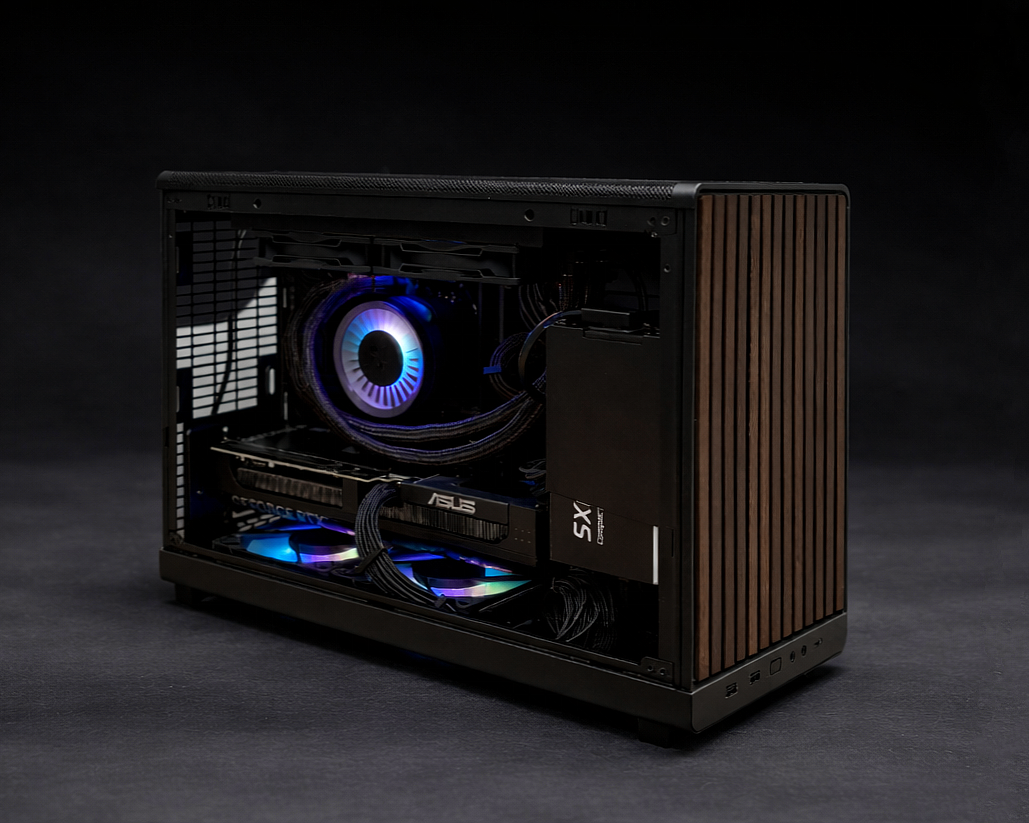 Compact RTX gaming desktop designed for powerful performance in a small case