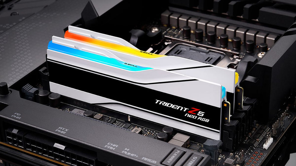 High speed DDR5 RGB RAM installed in a gaming PC motherboard showing modern memory used for gaming performance