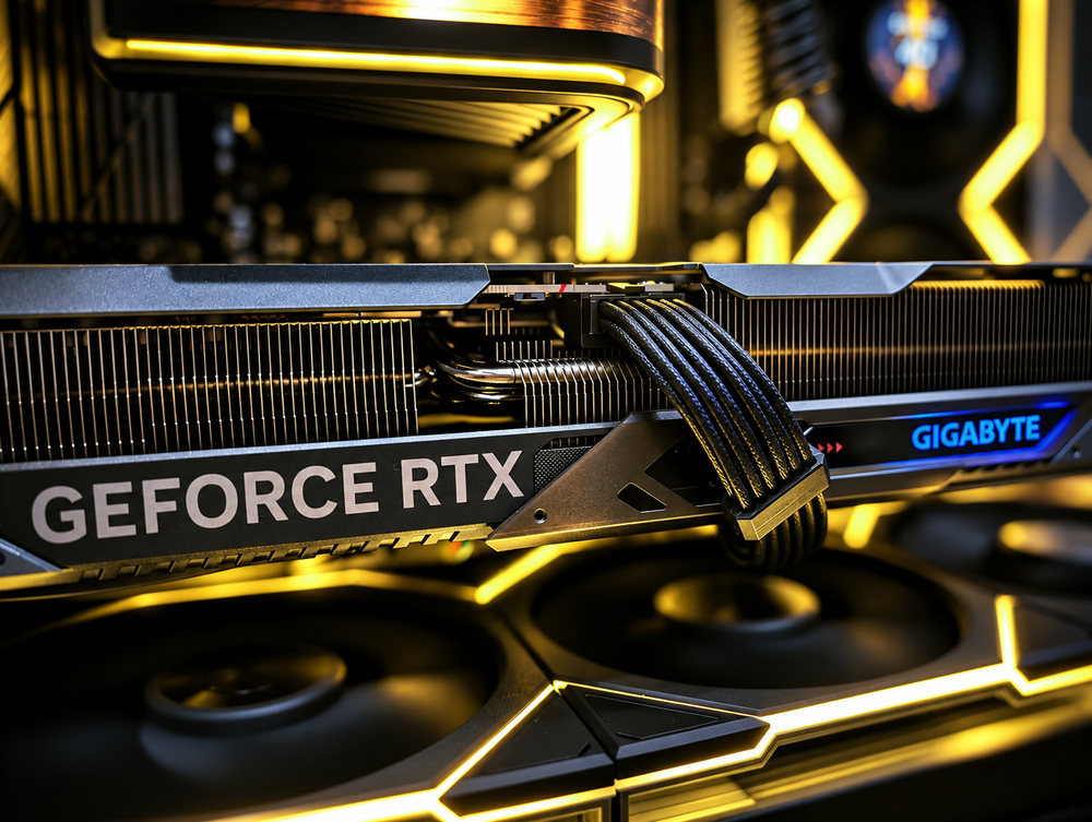 GeForce RTX graphics card inside Valhalla high-performance gaming PC