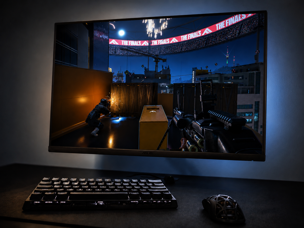 Gaming monitor and custom PC setup for checking refresh rate settings